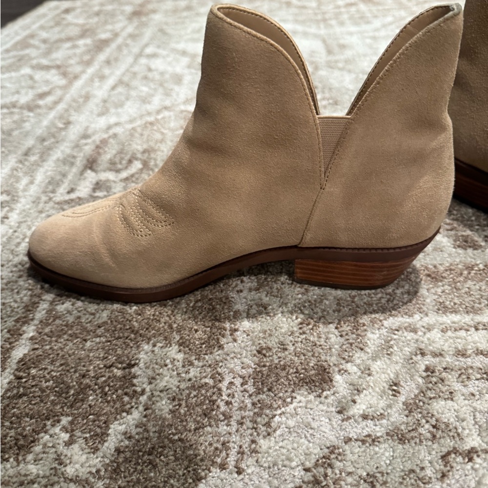 Ralph Lauren Leather Tan Suede Ankle Boots - Picture 4 of 11